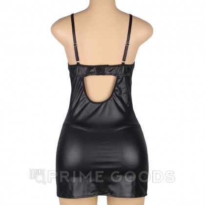 Кожаное платье с кружевом и стрепами Ohyeah Sexy Black +стринги, M-L от sex shop primegoods фото 7