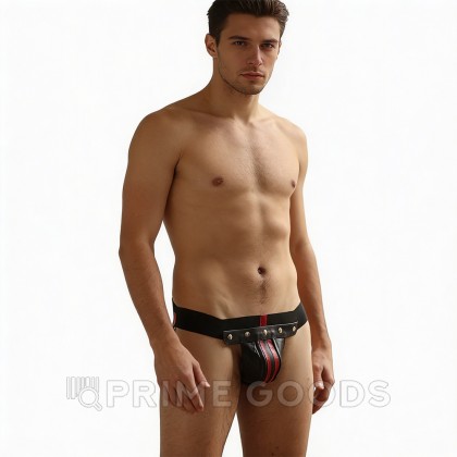 Трусы мужские Boy's Arsenal Red 2 Stripes кожаные от sex shop primegoods фото 3