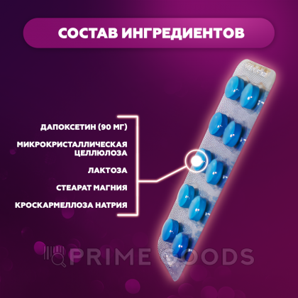 Препарат для продления полового акта Poxet 90 (10 таб.) от sex shop primegoods фото 6