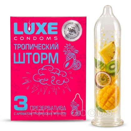 Презервативы Luxe ТРОПИЧЕСКИЙ ШТОРМ (тропические фрукты), гладкий, 3 шт. от sex shop primegoods