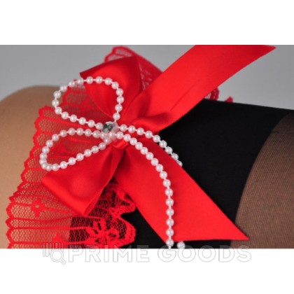 Чулки Beileisi 2101 с красным кружевом от sex shop primegoods фото 2