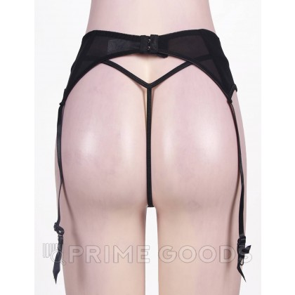 Пояс черный с подвязками + стринги (размер XS-S) от sex shop primegoods фото 6