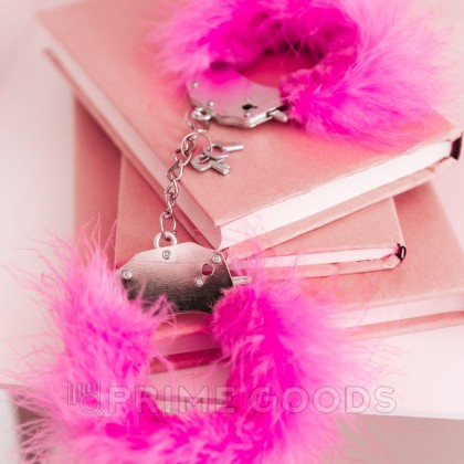 Наручники Adrien Lastic M металл с розовыми перьями от sex shop primegoods фото 5