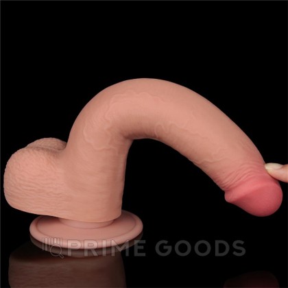 Реалистичный фаллоимитатор Lovetoy Sliding Skin (22×3,7 см) с двойной плотностью телесный от sex shop primegoods фото 3