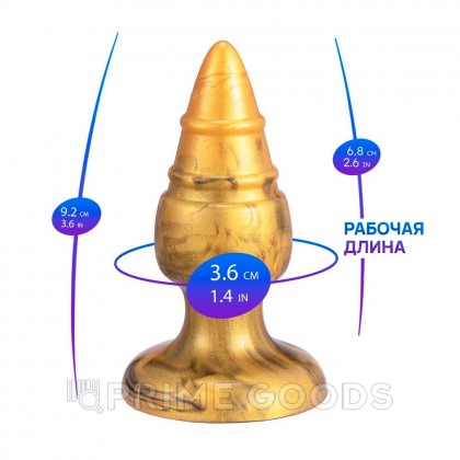 Анальная пробка Fantasy line от Silexd золотистая  от sex shop primegoods фото 4