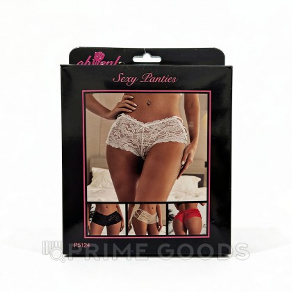 Кружевные трусики с шнуровкой на высокой посадке, черные, XL-2XL от sex shop primegoods фото 3