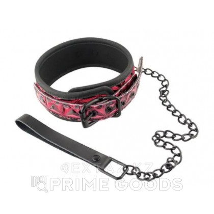 Ошейник с поводком Luxury fetish красный от sex shop primegoods