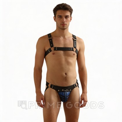 Трусы мужские Boy's Arsenal Blue 3 Stripes кожаные от sex shop primegoods фото 3