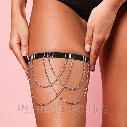 Подвязка с декоративными цепочками OS Black от sex shop primegoods фото 3