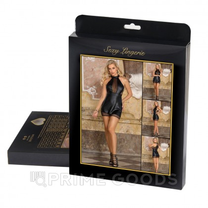 Кожаное платье Ohyeah с сетчатыми вставками, 3XL-4XL от sex shop primegoods фото 2