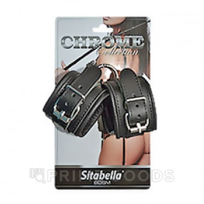 Наручники кожаные с круглым карабином Sitabella Chrome collection от sex shop primegoods фото 3