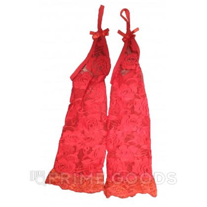 Перчатки длинные красные сетка от sex shop primegoods