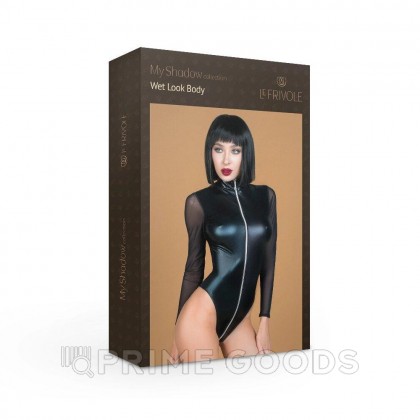 Боди с молнией до поясницы из материала wet look (My Shadow) (S/M) от sex shop primegoods фото 11