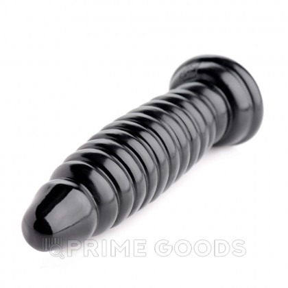 Ребристый анальный стимулятор Master Series Obsession 11 Anal Plug, черный, 17.8х5 см от sex shop primegoods фото 4