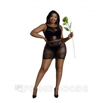 Сексуальное платье-сетка с принтом бабочек от Moonlight модель № 01 черное (plus size) от sex shop primegoods