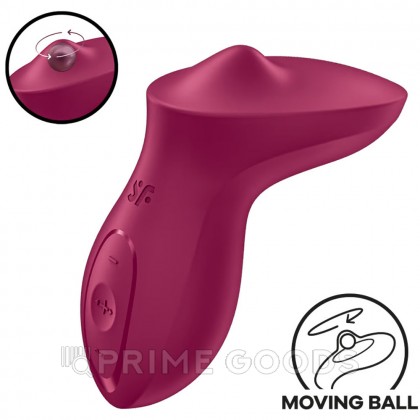 Стимулятор клитора Satisfyer Exciterrr Rolling Lay-on розово-красный  от sex shop primegoods фото 2
