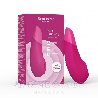 Бесконтактный клиторальный стимулятор Womanizer Enhance Vibrant Pink от sex shop primegoods фото 2