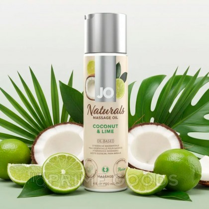 Массажное масло JO Naturals, кокос и лайм, 120 мл от sex shop primegoods фото 6