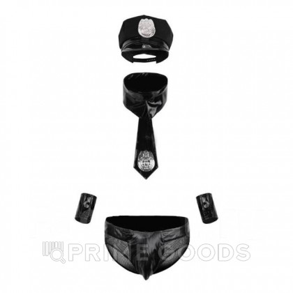 Виниловый костюм полицейского (кепка, галстук, браслеты, трусы) от sex shop primegoods фото 5