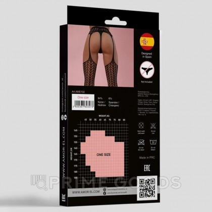 Чулки с поясом Cordova (S/L) черный от sex shop primegoods фото 4