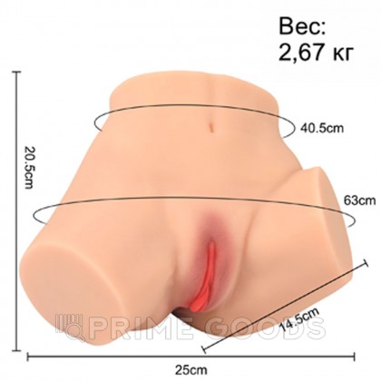 Реалистичный двойной мастурбатор Aiva (вагина+анус) от sex shop primegoods фото 6