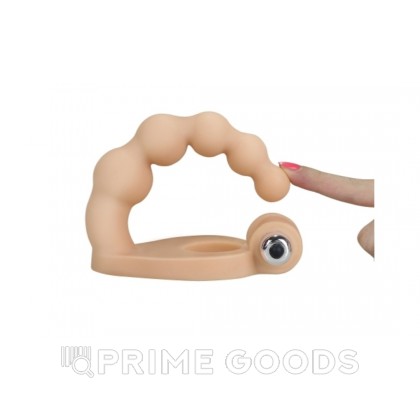 Насадка-фаллоимитатор с кольцом и вибрацией Ultra Soft Bead (16,51 см) от sex shop primegoods фото 3