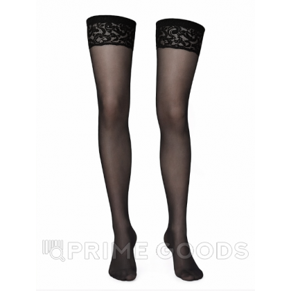 Чулки женские с гладкой резинкой (черный) от sex shop primegoods фото 3