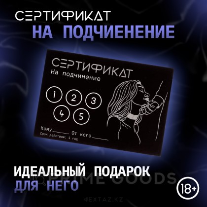 Сертификат «Подчинение», 11.5×8 см, 18+ от sex shop primegoods фото 4