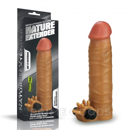 Насадка на пенис с вибропулей Nature Extender Brown (17,8 см) от sex shop primegoods
