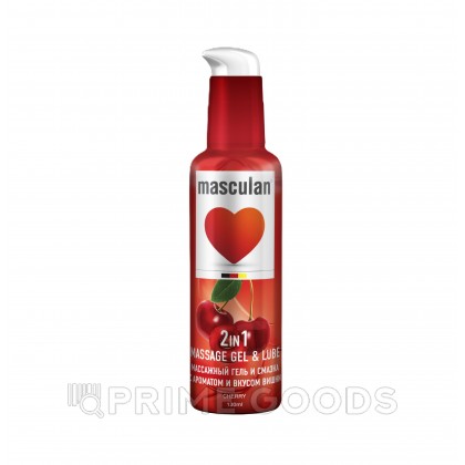 2 В 1 Массажный гель и смазка Masculan с ароматом и вкусом вишни 130 мл  от sex shop primegoods