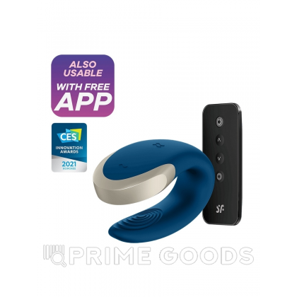 Смарт вибратор для пар Satisfyer Double Love blue от sex shop primegoods фото 3