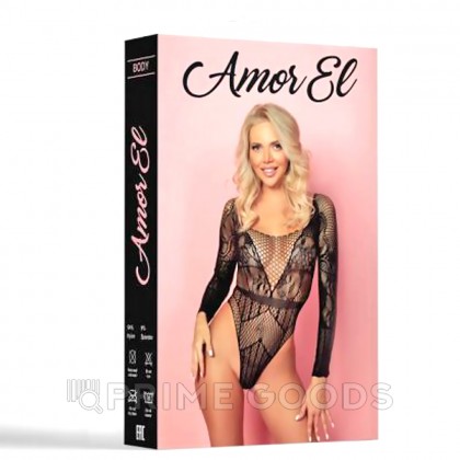 Боди ажурный Amor EL с длинным рукавом, S/L от sex shop primegoods фото 3