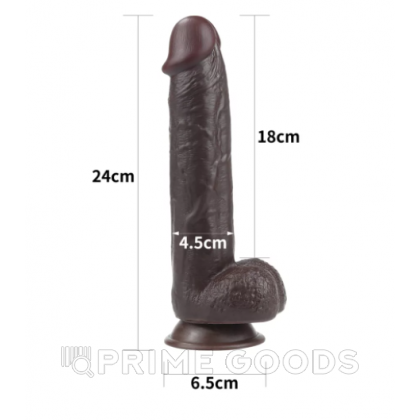 Фаллоимитатор с двойным покрытием Black (24*4,4) от sex shop primegoods фото 8