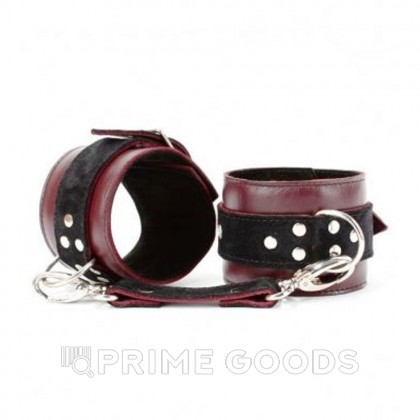Наручники из натуральной кожи бордо от sex shop primegoods фото 5