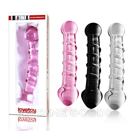 Рельефный стеклянный стимулятор, прозрачный  от sex shop primegoods
