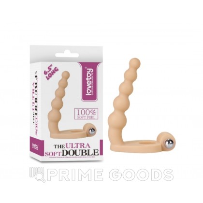 Насадка-фаллоимитатор с кольцом и вибрацией Ultra Soft Bead (16,51 см) от sex shop primegoods