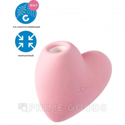 Вакуумный стимулятор Cutie Heart light Satisfyer розовый от sex shop primegoods фото 2