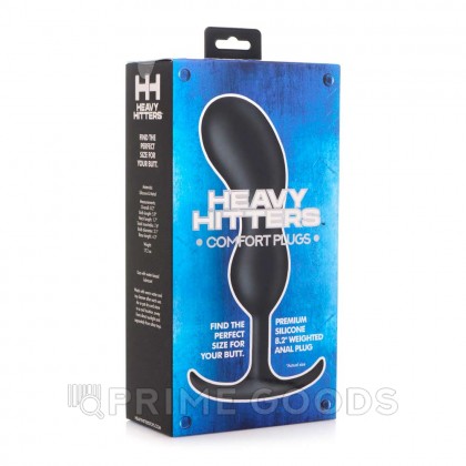 Массажер простаты с утяжелителями Heavy Hitters Premium Silicone Weighted Prostate Plug, M, черный, 16.3х3.8 см от sex shop primegoods фото 3