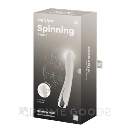 Вибратор с функцией вращения Satisfyer Spinning Vibe 1 бежевый от sex shop primegoods фото 5