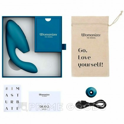 Cтимулятор клитора и точки G Womanizer DUO 2, бирюзовый от sex shop primegoods фото 11