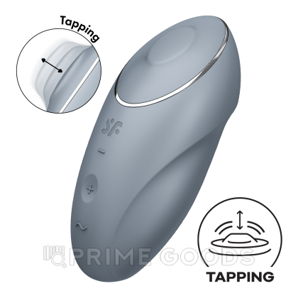 Клиторальный стимулятор с вибрацией Satisfyer Tap&Climax 1 серый от sex shop primegoods