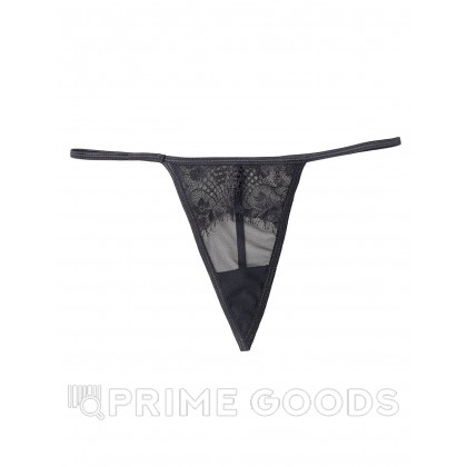 Пояс черный с подвязками + стринги (размер XS-S) от sex shop primegoods фото 2