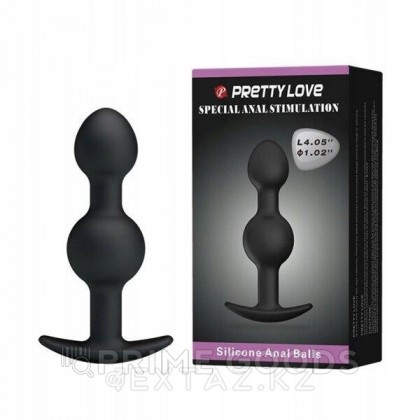 Анальный силиконовый плаг с двумя шариками от sex shop primegoods фото 4