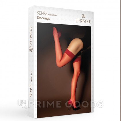 Базовые красные капроновые чулки 20 ден (SENSE) (4/5) от sex shop primegoods фото 4