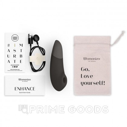 Бесконтактный клиторальный стимулятор Womanizer Enhance с вибрацией, черный от sex shop primegoods фото 7