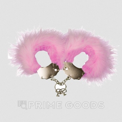 Наручники Adrien Lastic M металл с розовыми перьями от sex shop primegoods