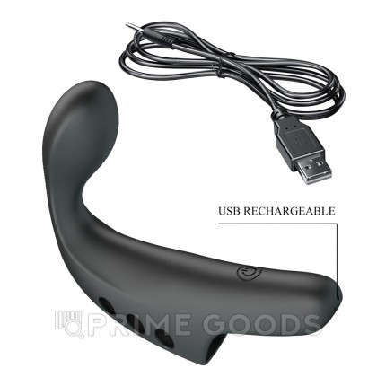 Вибрирующая насадка на палец (черная) от sex shop primegoods фото 11