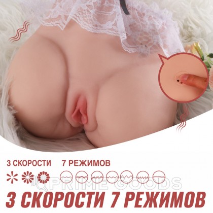 Реалистичный двойной мастурбатор Lore с вибрацией от sex shop primegoods фото 15