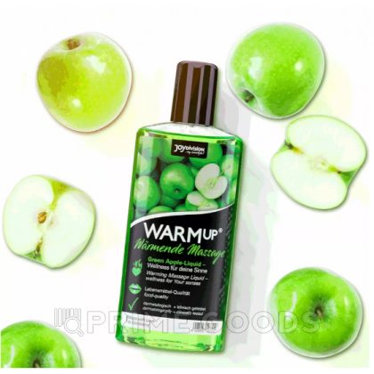 Съедобный массажный гель Joy Division WARMup со вкусом зелёного яблока (150 мл.) от sex shop primegoods фото 2