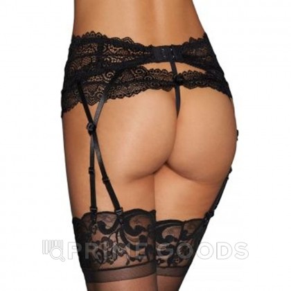 Чёрный пояс для чулок, размер M от sex shop primegoods фото 2